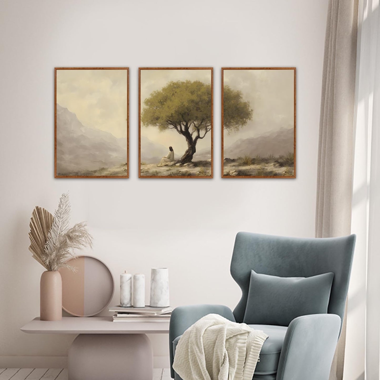 Jesus Under Olive Tree Canvas Art