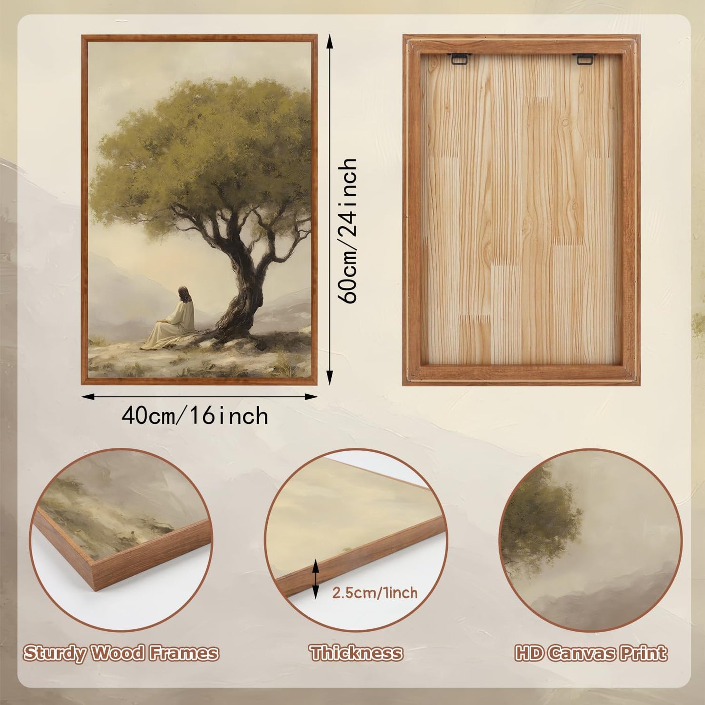 Jesus Under Olive Tree Canvas Art