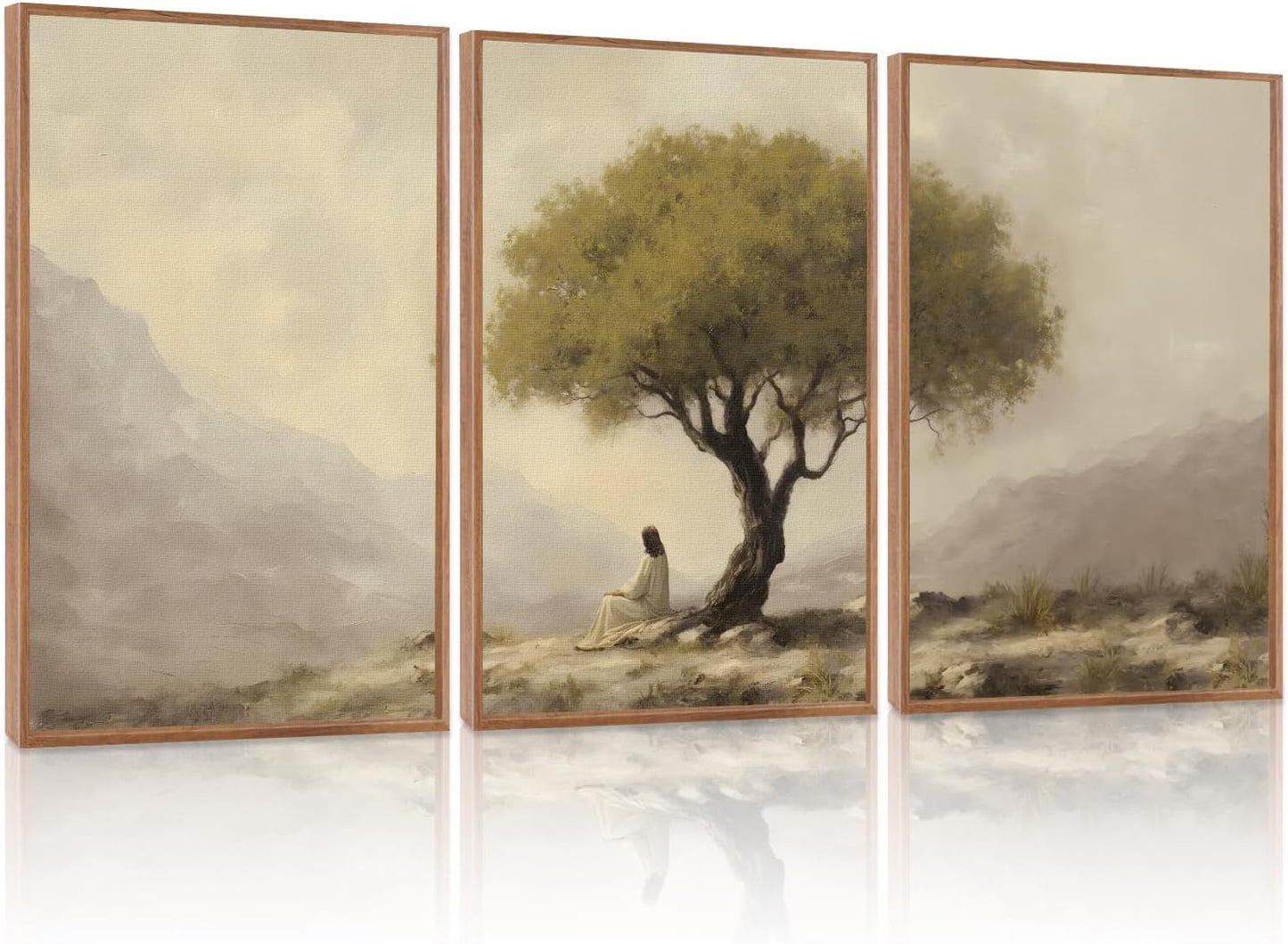 Jesus Under Olive Tree Canvas Art