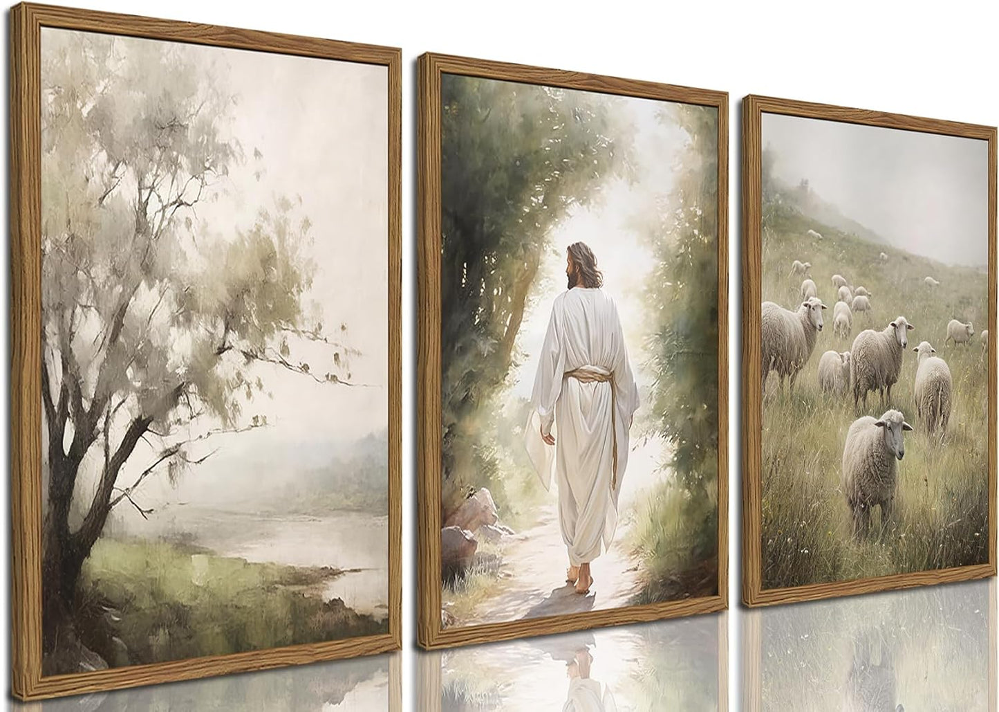 Divine Shepherd Canvas Art Trio
