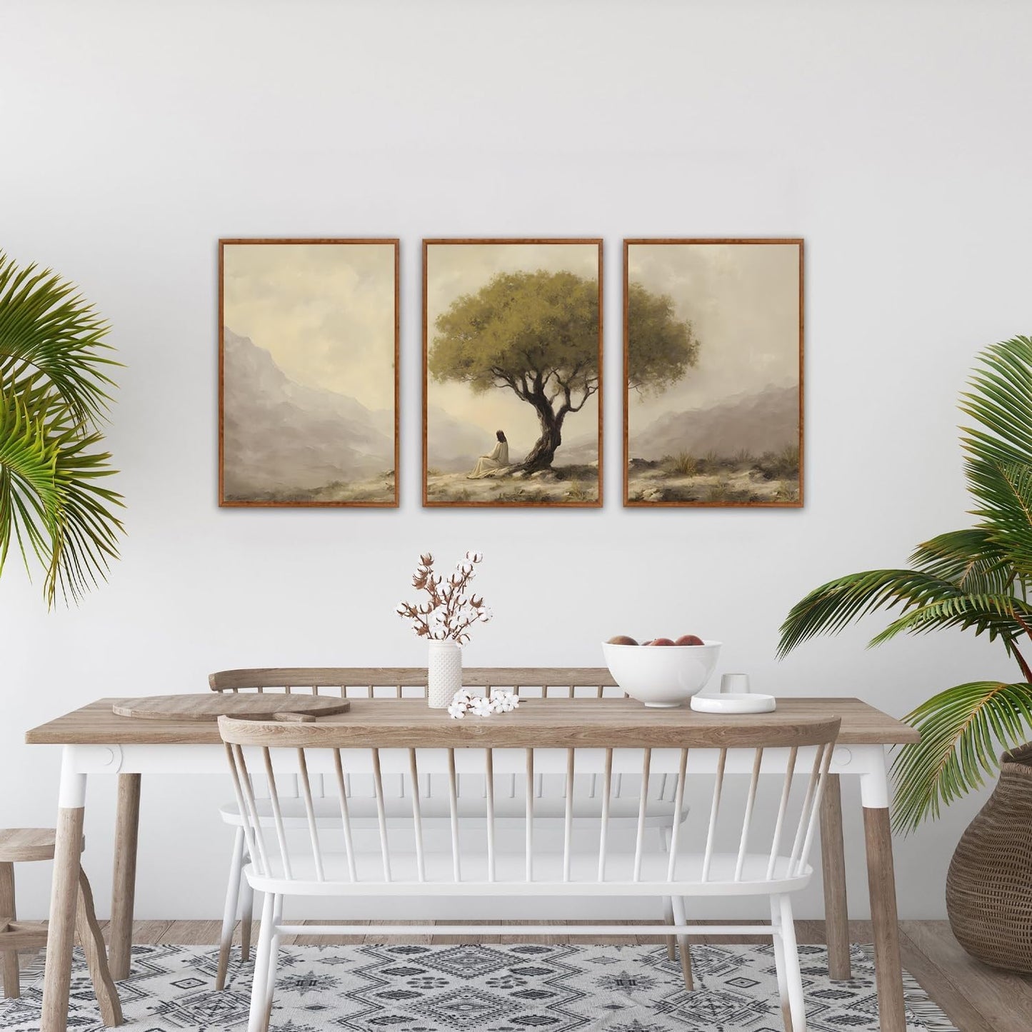 Jesus Under Olive Tree Canvas Art