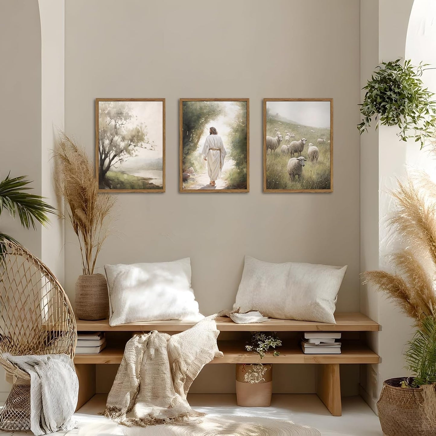 Divine Shepherd Canvas Art Trio